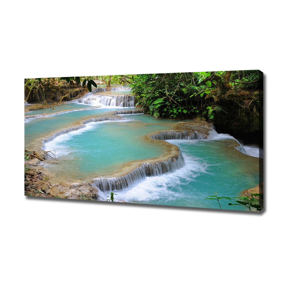 Canvas wall art Waterfall in the forest