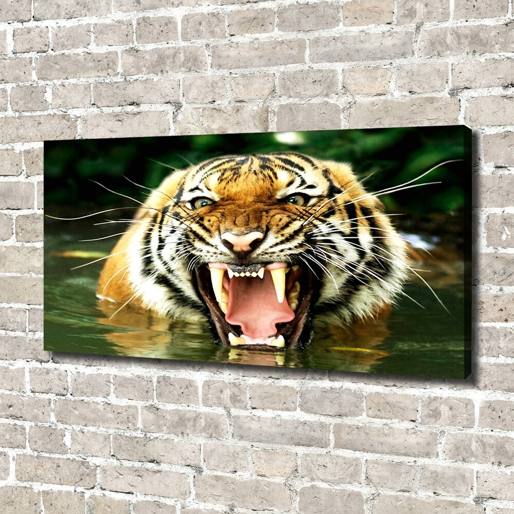 Large canvas wall art Roaring tiger