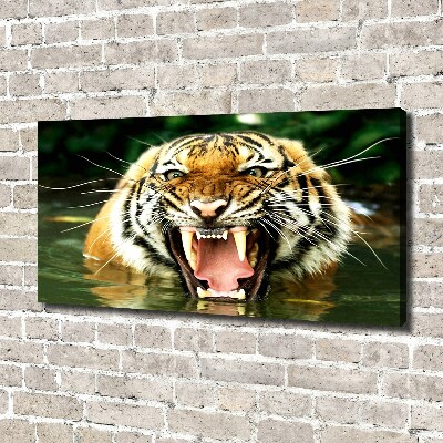 Large canvas wall art Roaring tiger