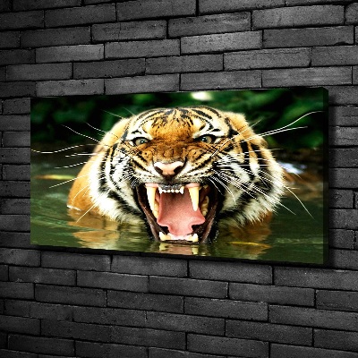 Large canvas wall art Roaring tiger