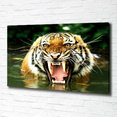 Large canvas wall art Roaring tiger