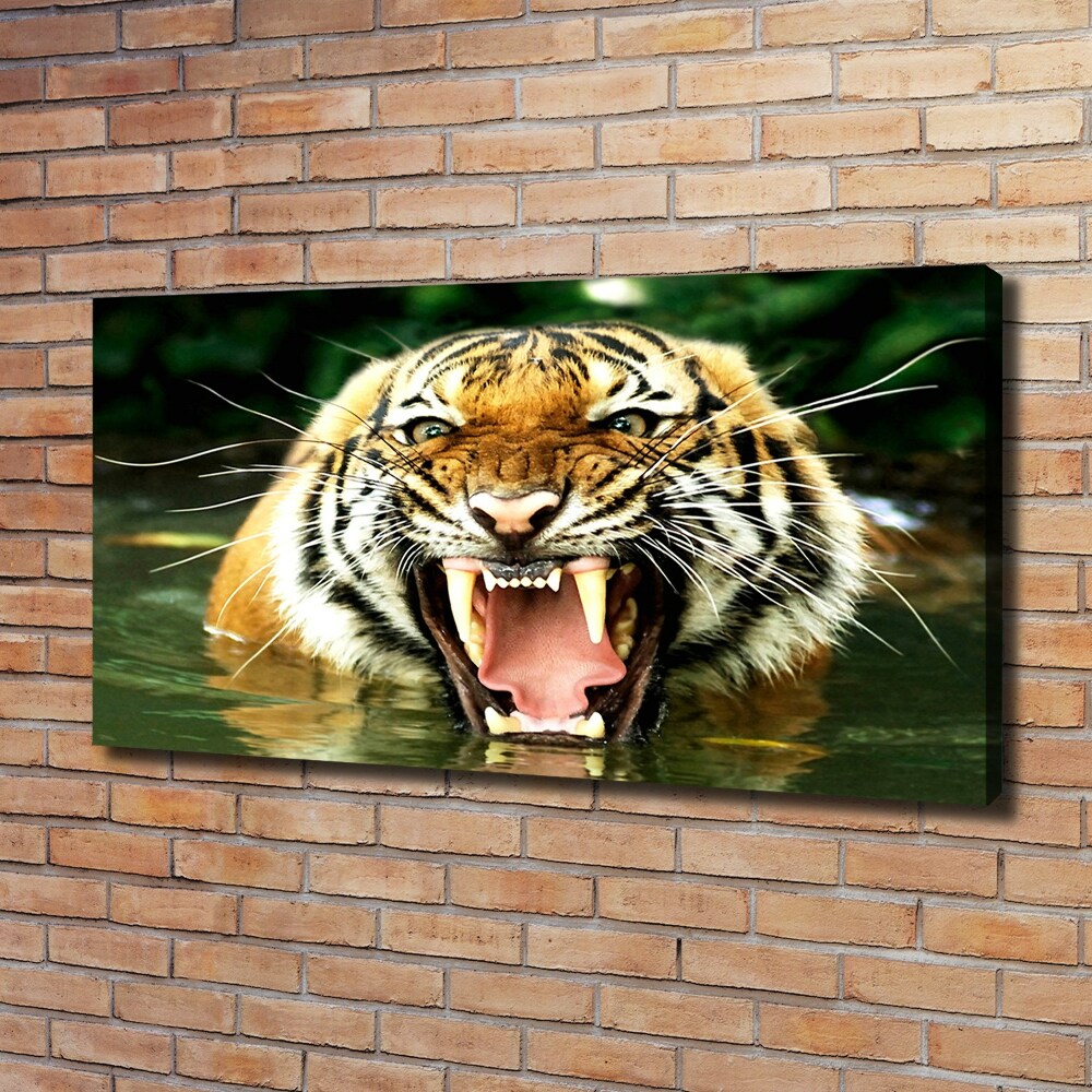 Large canvas wall art Roaring tiger