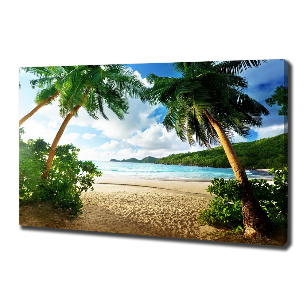 Canvas wall art Palms on the beach