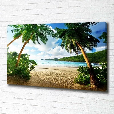 Canvas wall art Palms on the beach