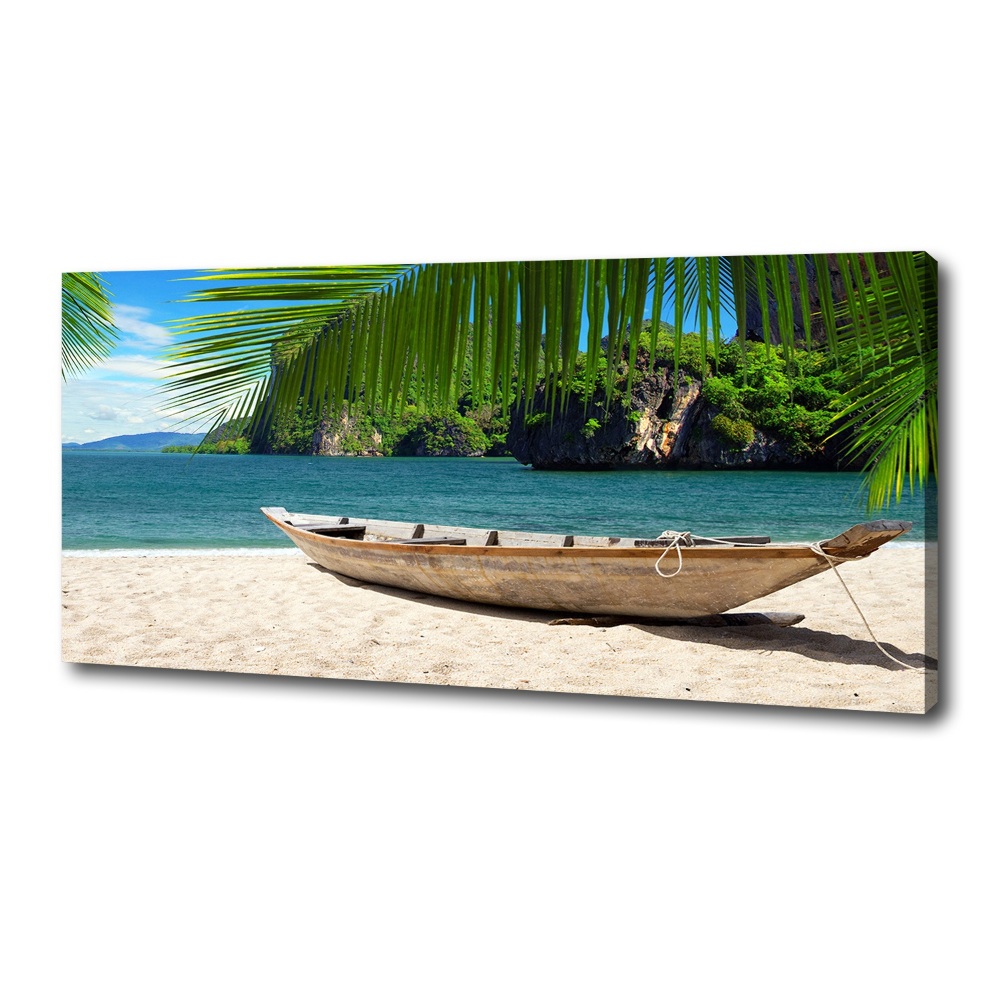 Canvas wall art Boat on the beach