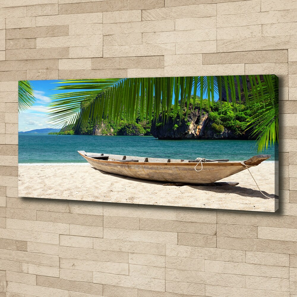 Canvas wall art Boat on the beach