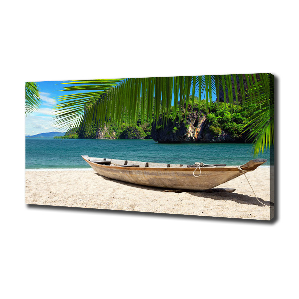 Canvas wall art Boat on the beach