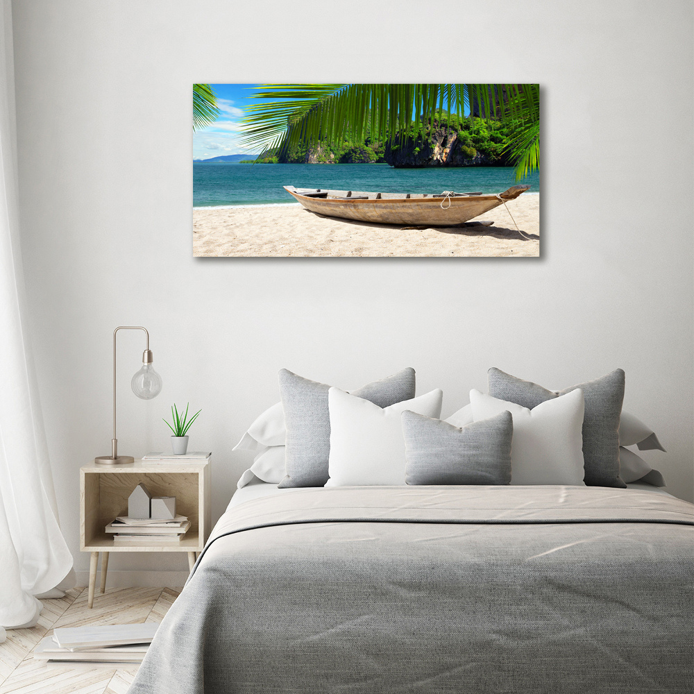 Canvas wall art Boat on the beach