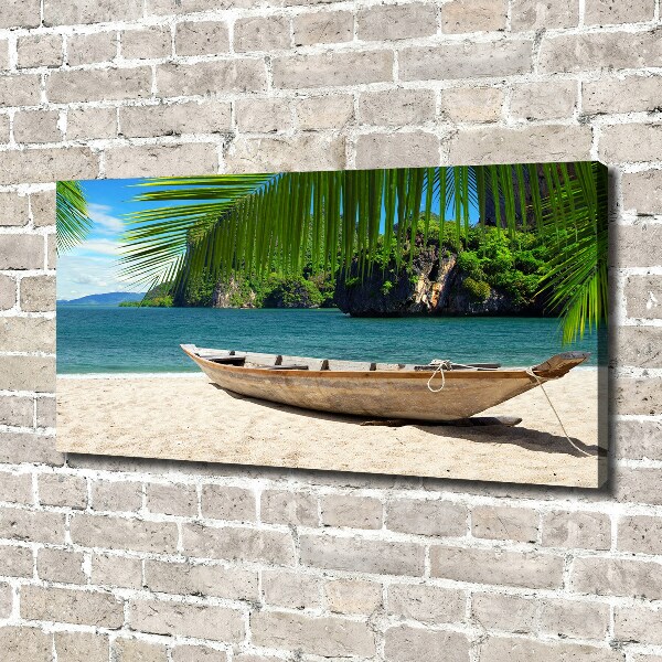 Canvas wall art Boat on the beach