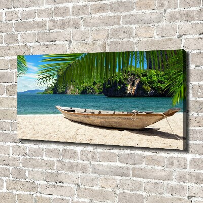 Canvas wall art Boat on the beach