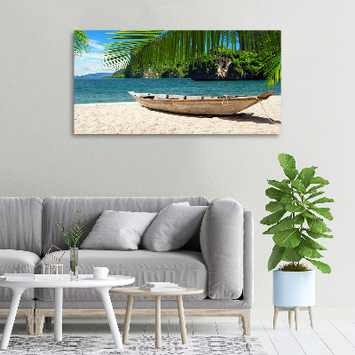 Canvas wall art Boat on the beach