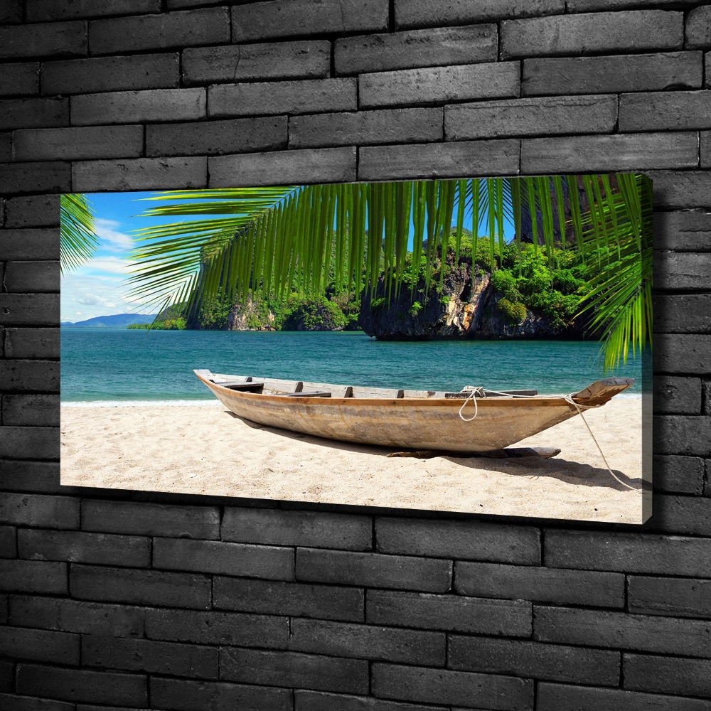 Canvas wall art Boat on the beach