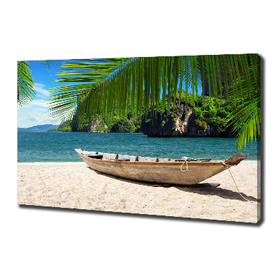 Canvas wall art Boat on the beach