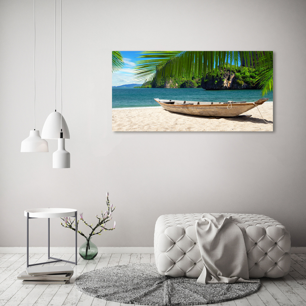 Canvas wall art Boat on the beach