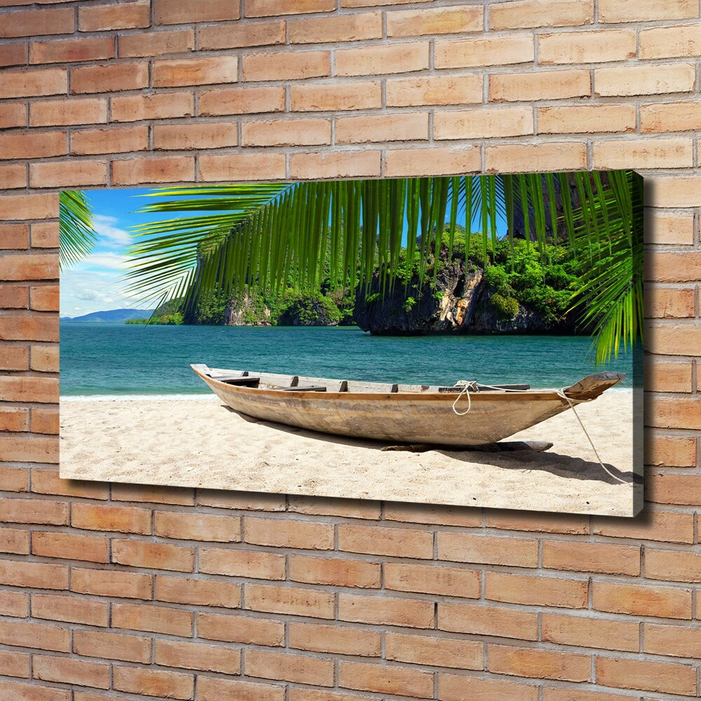 Canvas wall art Boat on the beach