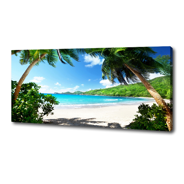 Canvas wall art Seychelles beach