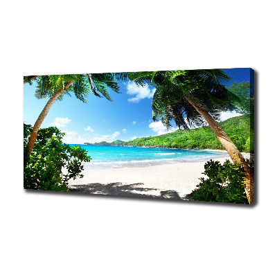 Canvas wall art Seychelles beach