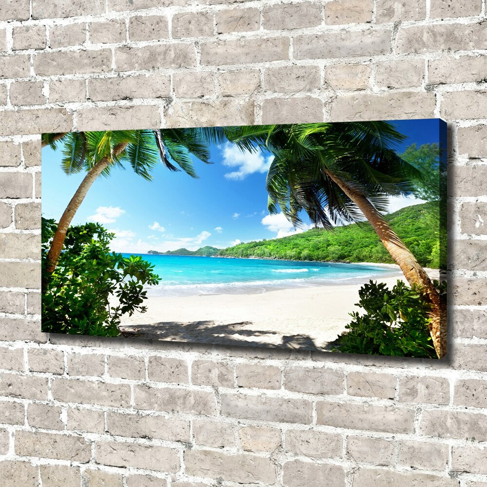 Canvas wall art Seychelles beach