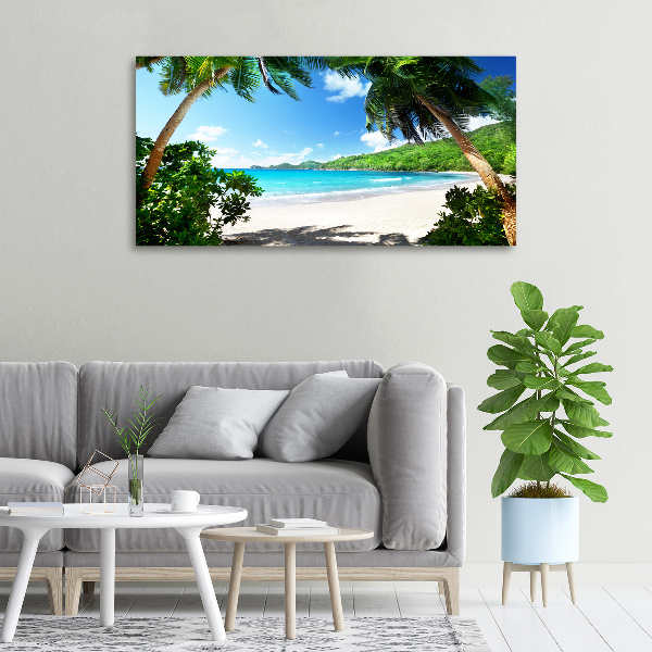 Canvas wall art Seychelles beach