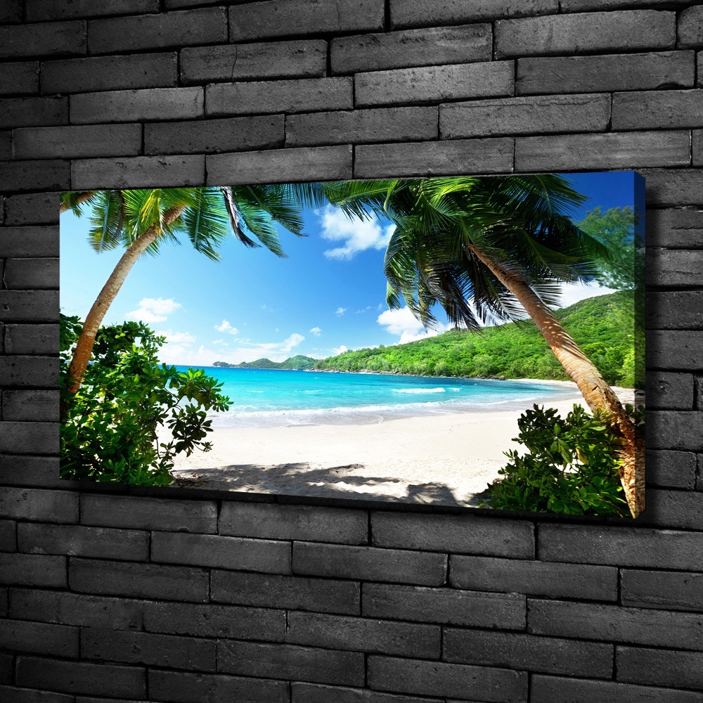 Canvas wall art Seychelles beach