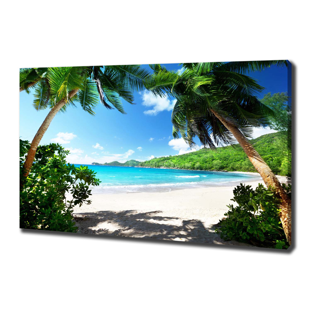 Canvas wall art Seychelles beach