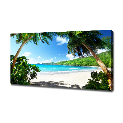 Canvas wall art Seychelles beach