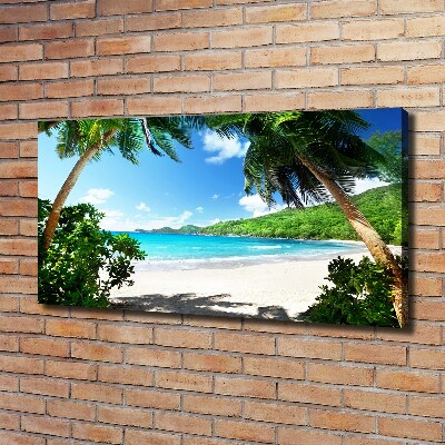 Canvas wall art Seychelles beach