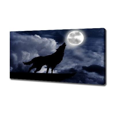 Wall art canvas large A howling wolf full