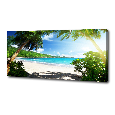 Canvas wall art Seychelles beach