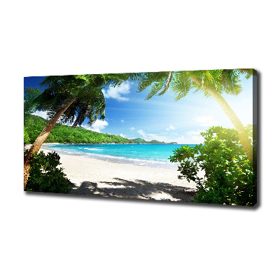 Canvas wall art Seychelles beach