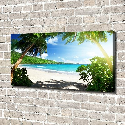 Canvas wall art Seychelles beach