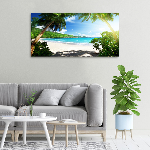 Canvas wall art Seychelles beach