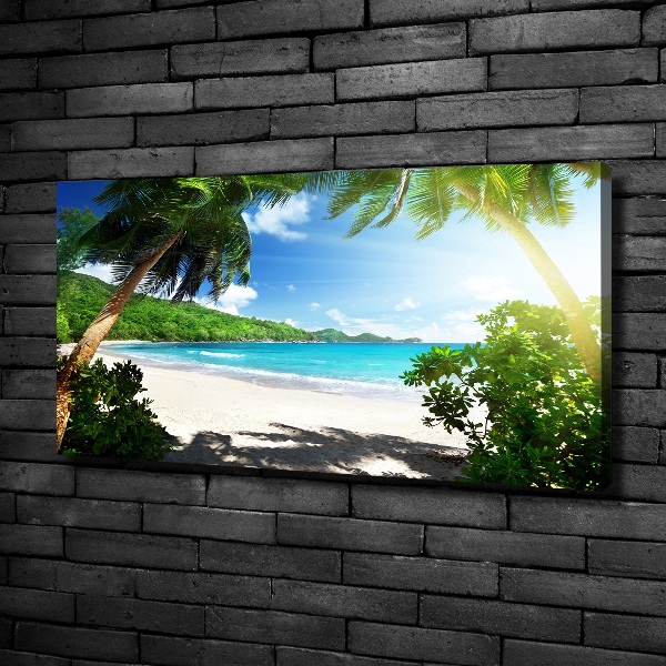 Canvas wall art Seychelles beach