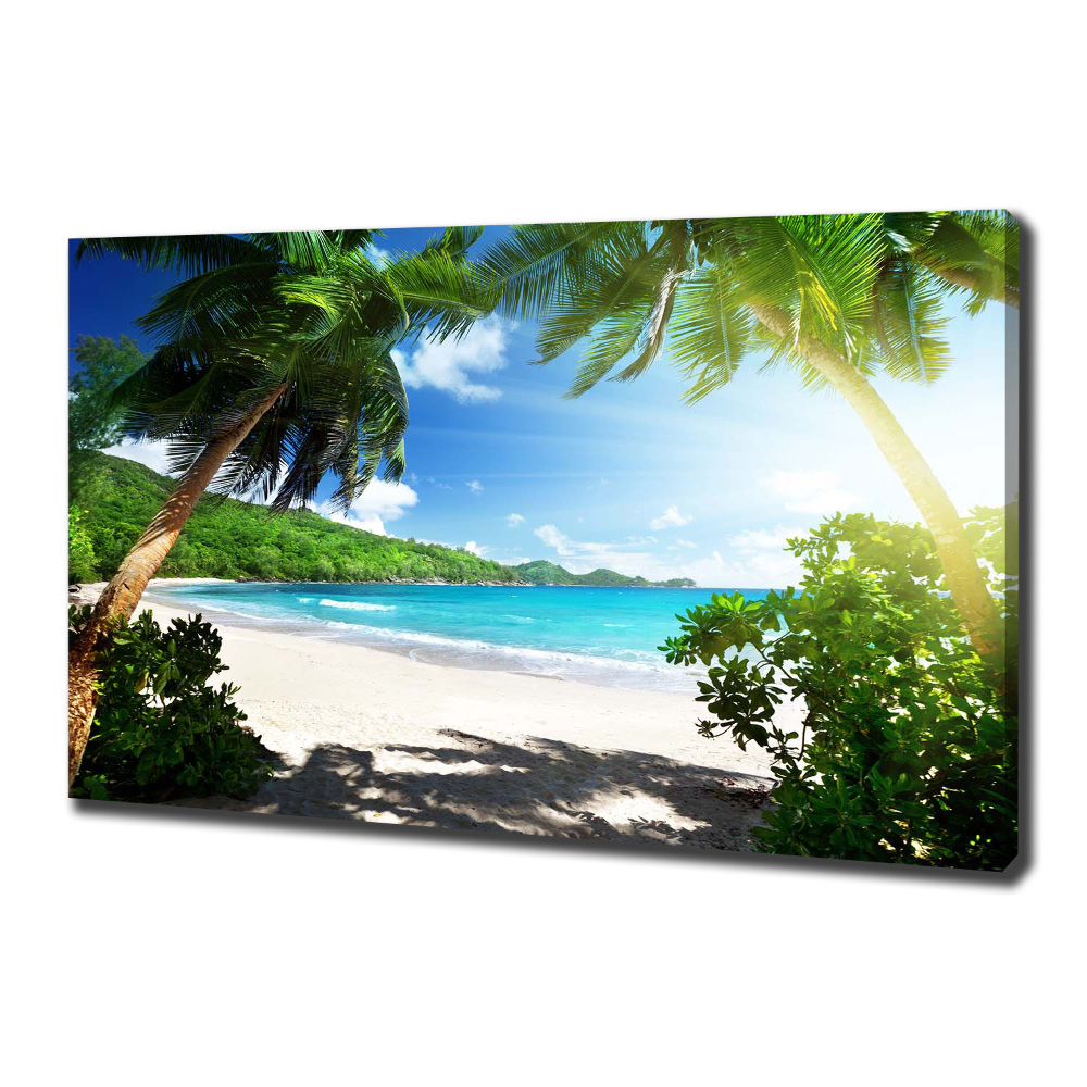 Canvas wall art Seychelles beach