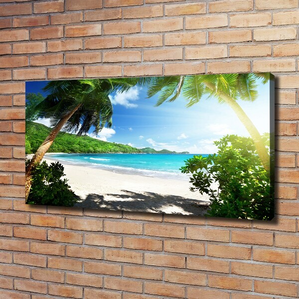 Canvas wall art Seychelles beach