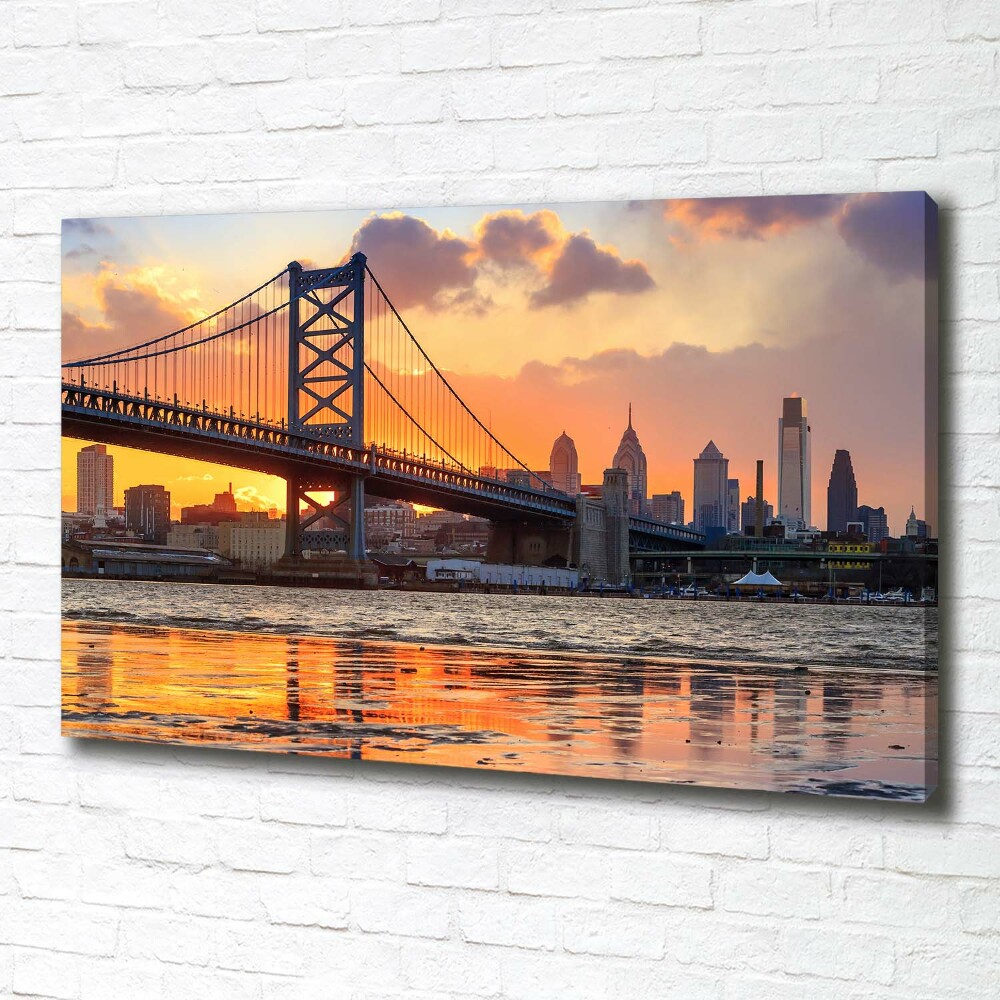 Canvas wall art Philadelphia bridge