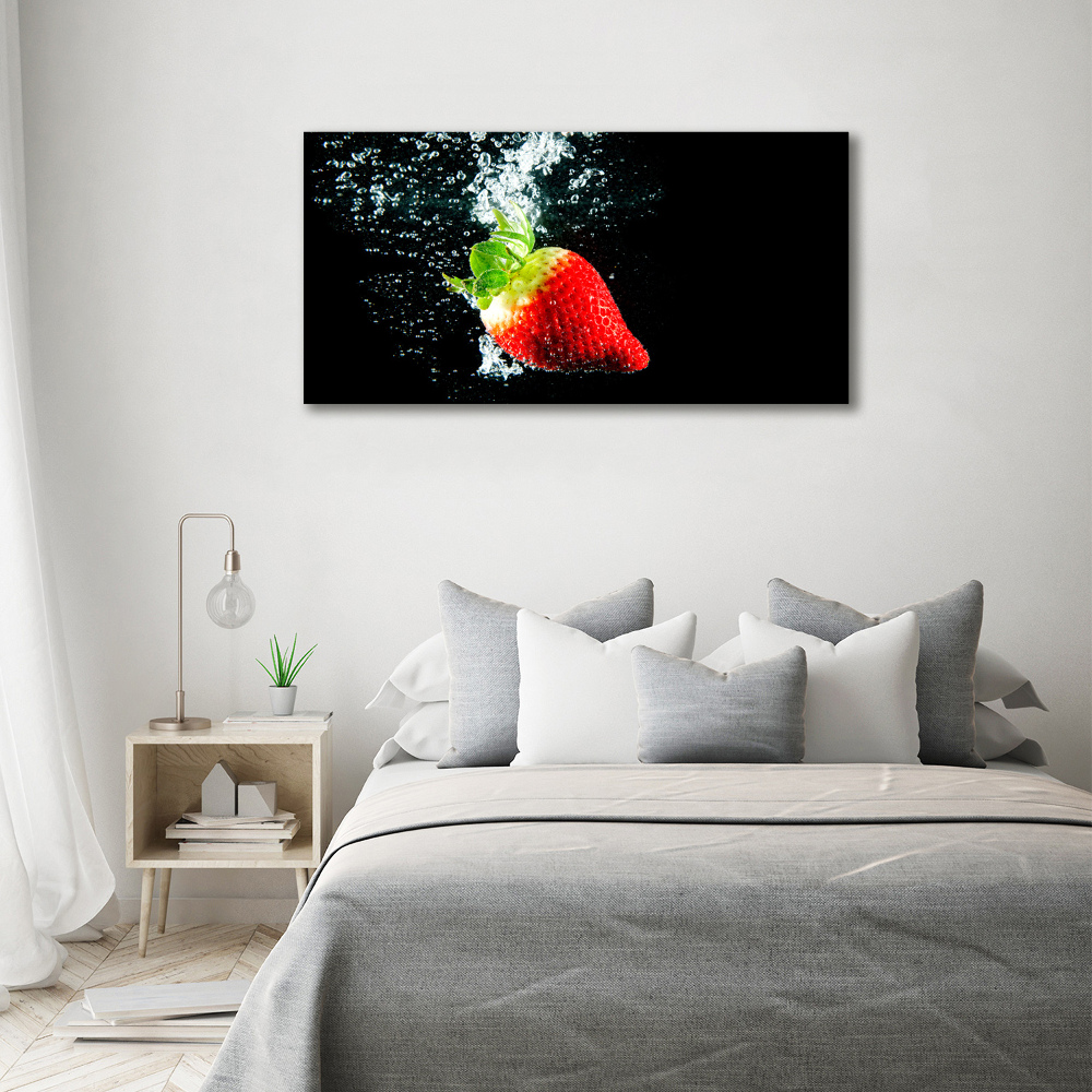 Canvas wall art Strawberry underwater