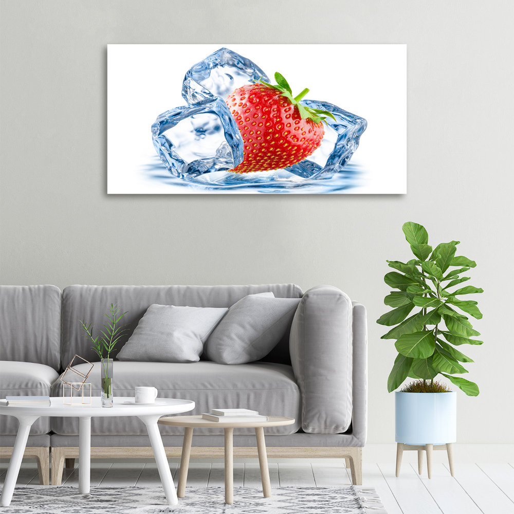 Canvas wall art Strawberry with ice