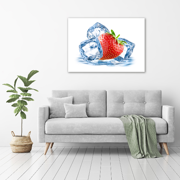 Canvas wall art Strawberry with ice