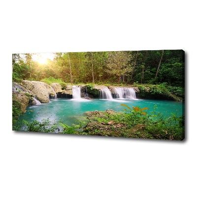 Canvas wall art Waterfall in the forest