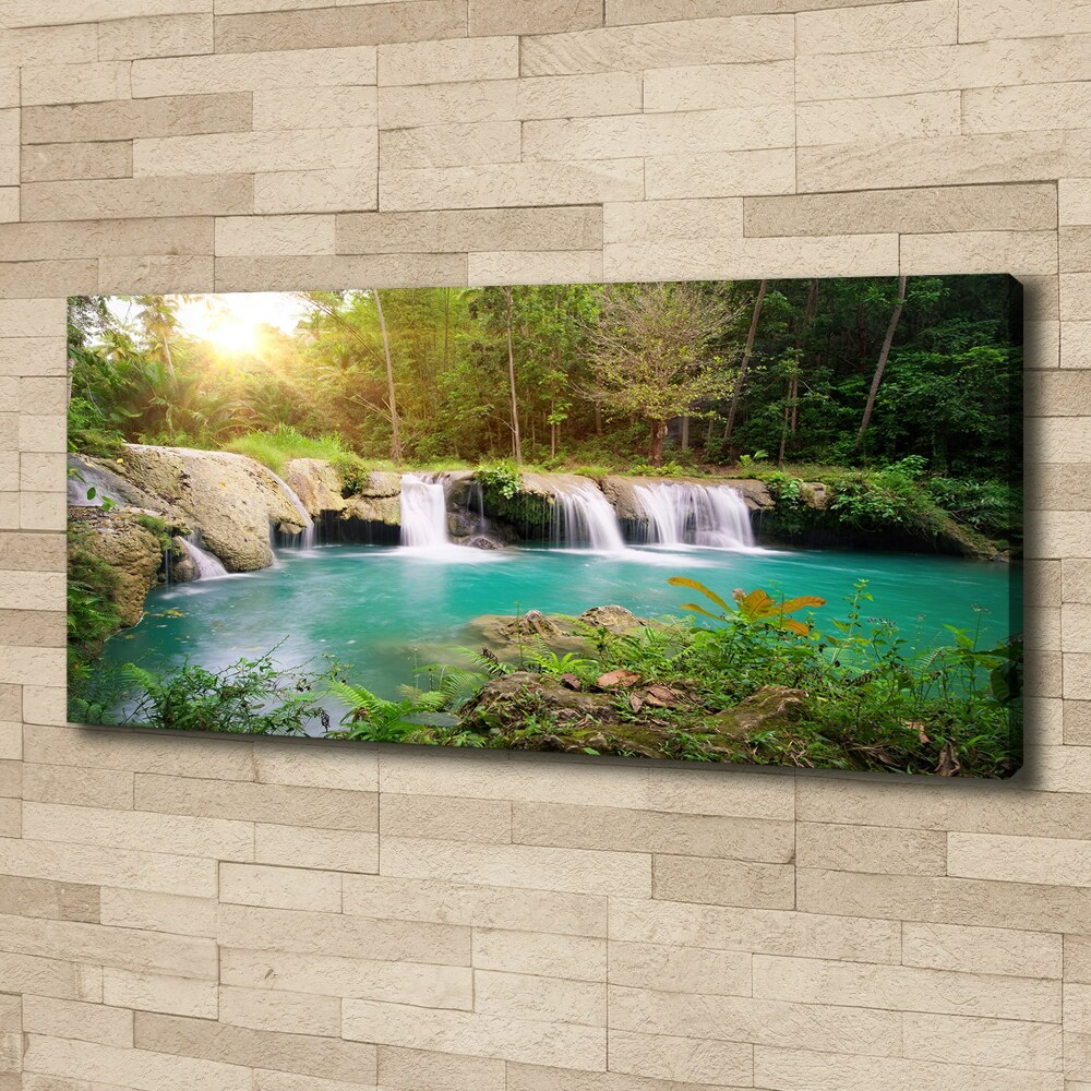 Canvas wall art Waterfall in the forest