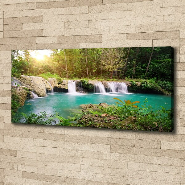 Canvas wall art Waterfall in the forest