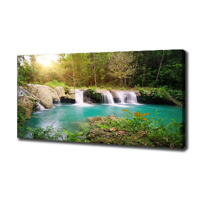 Canvas wall art Waterfall in the forest