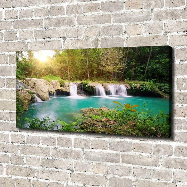 Canvas wall art Waterfall in the forest