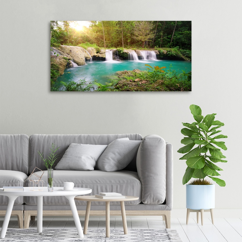 Canvas wall art Waterfall in the forest