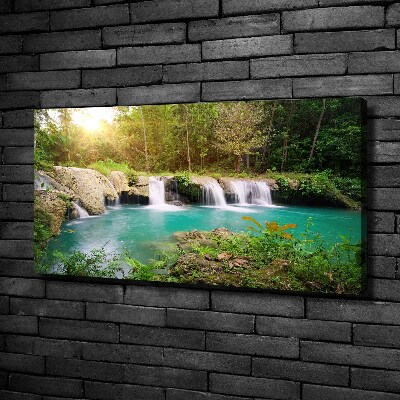 Canvas wall art Waterfall in the forest