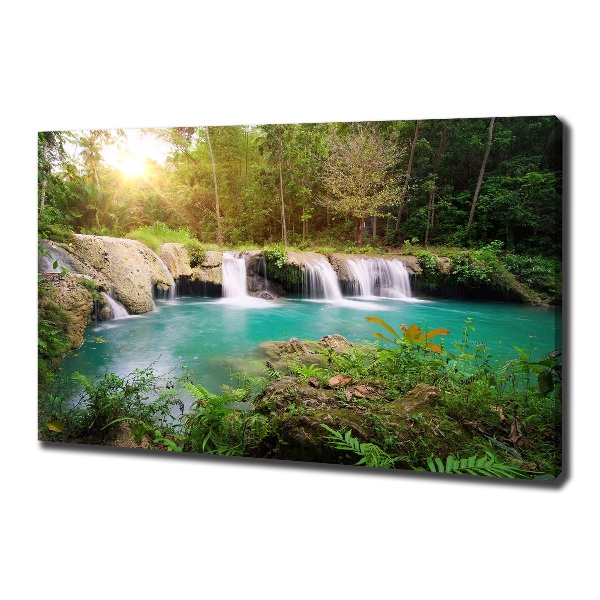 Canvas wall art Waterfall in the forest