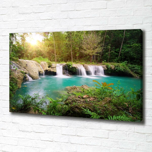 Canvas wall art Waterfall in the forest