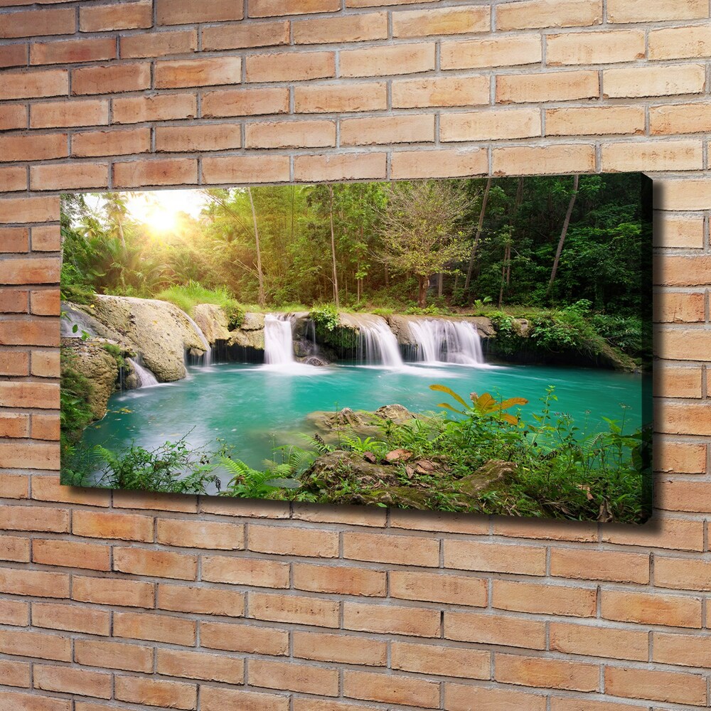 Canvas wall art Waterfall in the forest