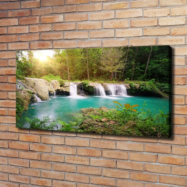 Canvas wall art Waterfall in the forest